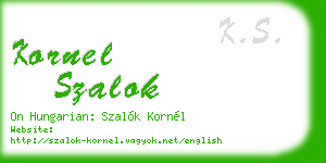 kornel szalok business card