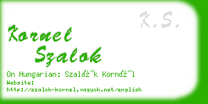 kornel szalok business card